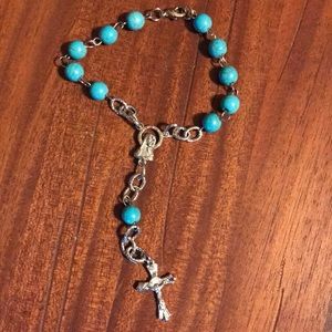 Turquoise Howlite Rosary Bracelet